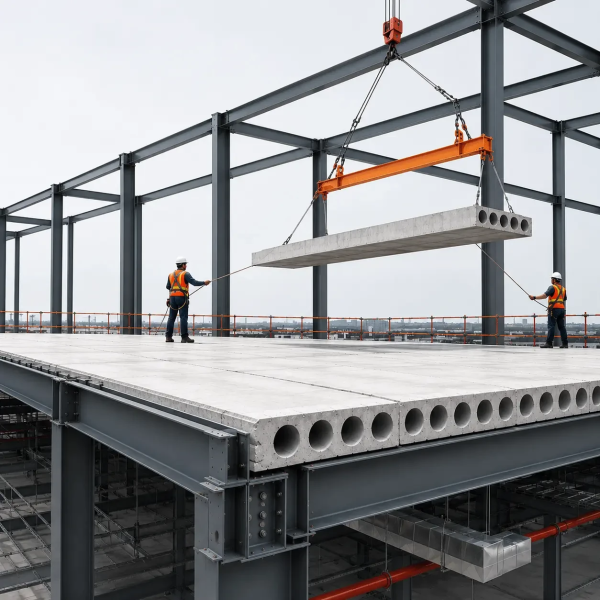 Integrating Hollow Core Slabs with Steel Structures